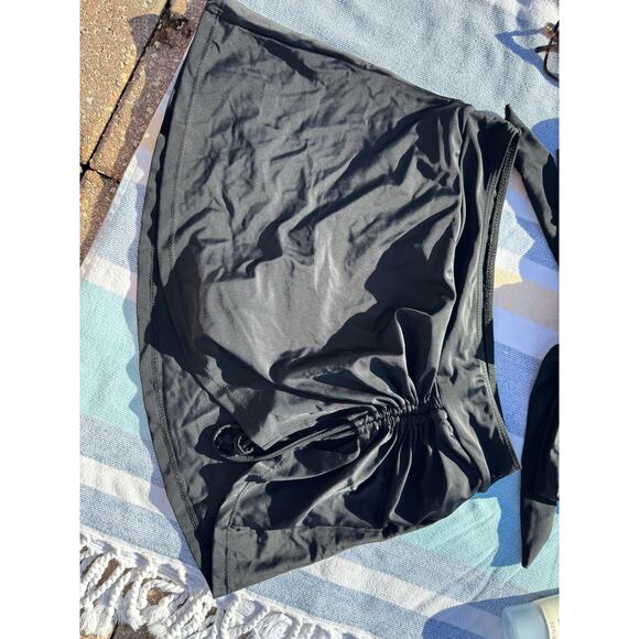 NWT, Zaful 2-Piece Black Bikini Set with Tie-Front Top & Ruched Swim Skirt, Sz M - Picture 7 of 10